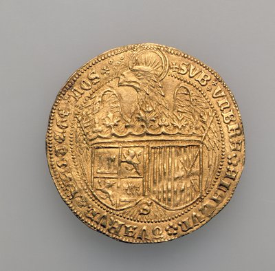 阿拉贡的费迪南德二世（1452-1516）和卡斯蒂利亚的伊莎贝拉（1451-1504），塞维利亚造币厂，1475（金）（见168057） 作者 西班牙语学校