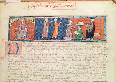 Guillaume Jaubert在马塞卡国王詹姆斯一世（1207-76）之前宣誓就职，来自Capbreu de Clayra et de Millas，1292 作者 西班牙语学校