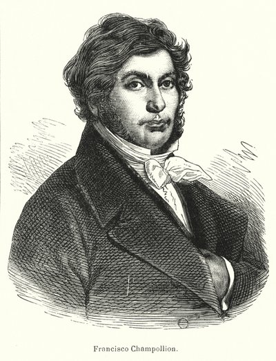 让-弗朗索瓦·商博良（Jean-Francois Champollion），法国学者、语言学家和古埃及象形文字（石版画）破译者 作者 西班牙语学校