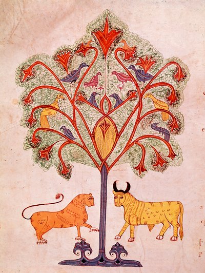 Page of a Mozarabic bible: the dream of the tree of Nabucodonosor interpreted by the prophete Daniel 作者 西班牙语学校