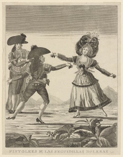 Pistolees e las sequidillas boleras，约1790-99年 作者 西班牙语学校