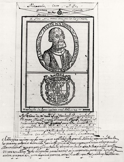 Hernando Cortes（1485-1547）和他的手臂的肖像 作者 西班牙语学校