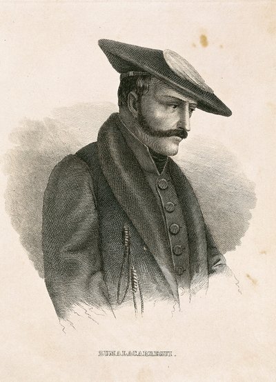 Tomas ZUMALACARREGUI (1788-1835) 的肖像，来自西班牙战役或独立战争和第一次卡洛斯战争的人物（雕刻） 作者 西班牙语学校