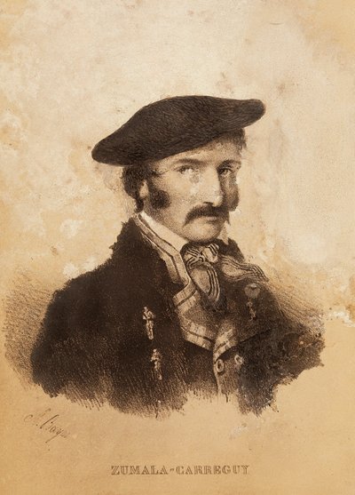 Tomas ZumalaCarregui (1788-1835) 的肖像，来自西班牙战役或独立战争和第一次卡洛斯战争的人物（雕刻） 作者 西班牙语学校