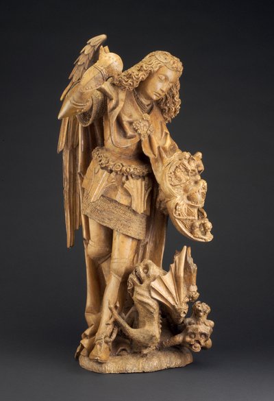 圣迈克尔和魔鬼，约1475年至1500年（杨树） 作者 Spanish School