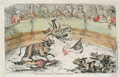 西班牙公牛，西班牙国王约瑟夫波拿巴的漫画，1809年 作者 西班牙语学校