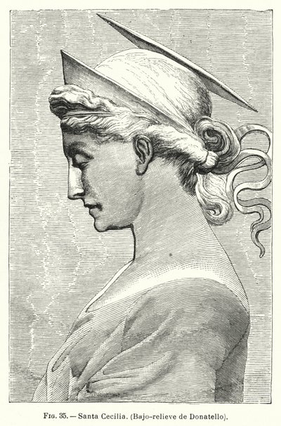 St Cecilia, bas-relief by Donatello (litho) 作者 西班牙语学校