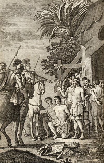 西班牙征服智利的Alonso de Ercilla，来自&39;La Araucana&39;，于1827年出版巴塞罗那（版画） 作者 西班牙语学校