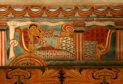 在Dehwala（壁画）Subdharama寺的形象房子里的壁画 作者 斯里兰卡学校