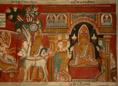 在Dehwala（壁画）Subdharama寺的形象房子里的壁画 作者 斯里兰卡学校