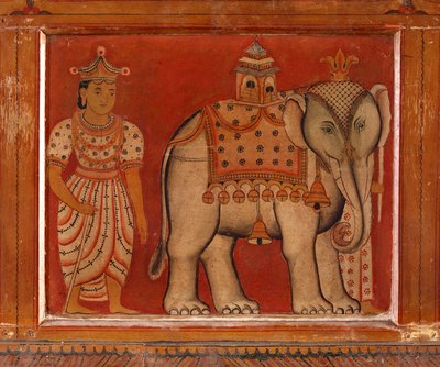 在Subdharama寺，Dehiwala（壁画）的大象壁画 作者 斯里兰卡学校