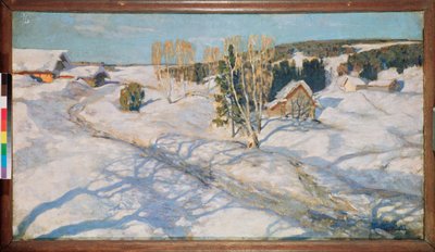 蓝色的雪。 斯坦尼斯拉夫·尤利安诺维奇·朱可夫斯基 (Zhukovsky) (1873-1944) 绘画，布面油画 作者 斯坦尼斯拉夫·朱利安诺维奇·茹科夫斯基