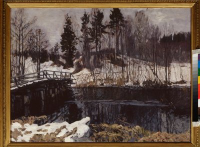 春天Stanislav Yulianovich Zhukovsky（茹科夫斯基）（1873-1944 年）的画作，布面油画。俄罗斯艺术，20 世纪早期，新艺术，现代主义。卡累利阿共和国国家艺术博物馆，彼得罗扎沃茨克（俄罗斯）。 作者 斯坦尼斯拉夫·朱利安诺维奇·茹科夫斯基