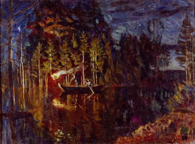 1916年春天在夜矛捕鱼 作者 斯坦尼斯拉夫（Stanislav Julianovic Zukovskij）