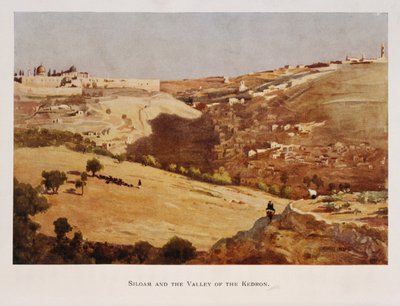 Watercolour by Stanley Inchbold, depicting the Kidron Valley, in Jerusalem, Palestine 1906 作者 斯坦利·英chbold