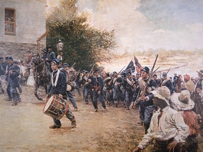 谢尔曼将军行军穿过佐治亚州，约 1910 年（彩色石版画） 作者 斯坦利梅西亚瑟斯
