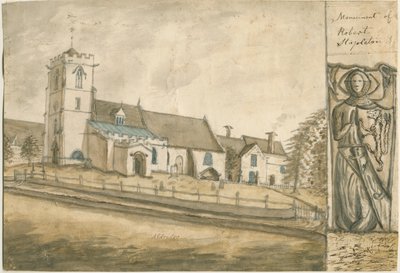奥尔德里奇教堂：水彩画，nd [1762-1802]（绘画） 作者 斯蒂宾肖
