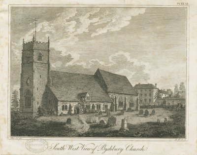 布什伯里教堂（Bushbury Church）：版画，[[18分] 作者 斯蒂宾肖