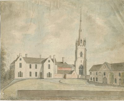 克利夫顿·坎维尔教堂：水彩画，作品编号[c 1790] 作者 斯蒂宾肖
