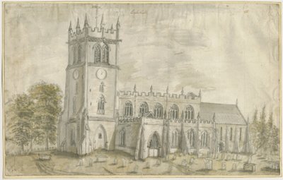 Eccleshall教堂：水彩画，nd [1762-1802] 作者 斯蒂宾肖