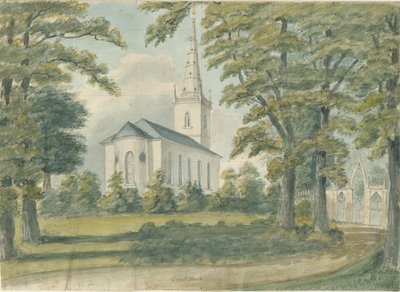 大巴尔教堂：水彩画，nd [1762-1802] 作者 斯蒂宾肖