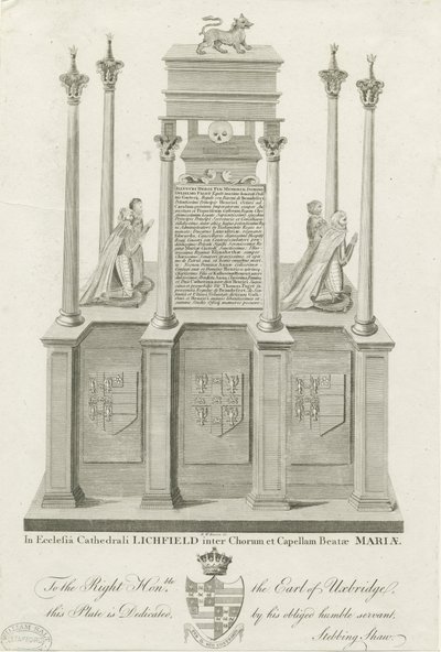 利奇菲尔德大教堂-威廉·佩吉特墓：版画，nd [1762-1798]（印刷） 作者 斯蒂宾肖