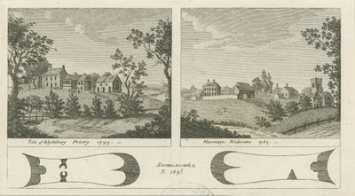 Mavesyn Ridware Hall-Gatehouse：版画，1785年 作者 斯蒂宾肖