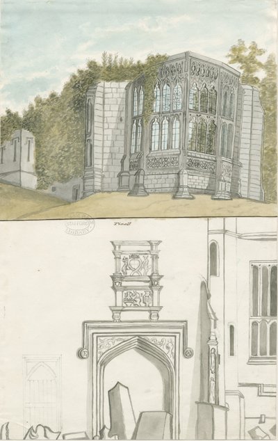 Tixall-哥特式窗户和纹章古物：水彩画，nd [1762-1802]（绘画） 作者 斯蒂宾肖