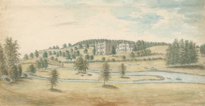 Tixall Hall and Gatehouse：水彩画，nd [1762-1802] 作者 斯蒂宾肖