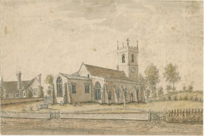 Yoxall教堂：水彩画，nd [1762-1802] 作者 斯蒂宾肖