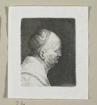 一位老人的头侧面朝右 作者 Stefan Juliusz Norblin de la Gourdaine