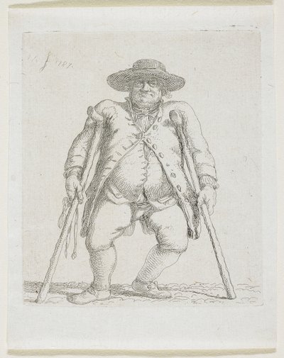拄拐杖的男子；"奥兰迪尼" 作者 Stefan Juliusz Norblin de la Gourdaine