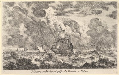 一条在杜夫（Douvre）和加来纳维耶尔（Calais Naviere）之间航行的普通船，1647年。 作者 斯蒂法诺·德拉·贝拉