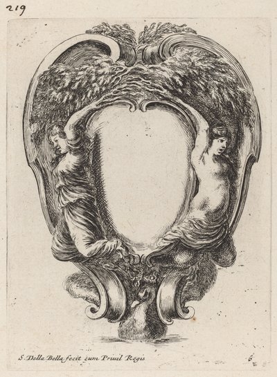 带有两个变形为树的仙女的插图，1647年。 作者 斯蒂法诺·德拉·贝拉