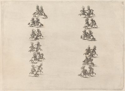 骑士们分成两列作战，1652年。 作者 斯蒂法诺·德拉·贝拉
