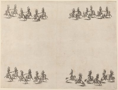 骑士们用剑战斗，1652年。 作者 斯蒂法诺·德拉·贝拉