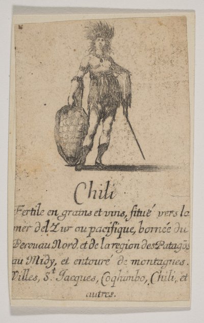 智利，摘自《地理游戏杂志》（Jeu de laGéographie），1644年。 作者 斯蒂法诺·德拉·贝拉