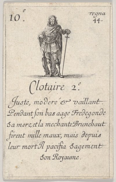 克洛泰2.-e Juste，moderé...，摘自法国国王Jeu des Rois de Fran的游戏，1644年。 作者 斯蒂法诺·德拉·贝拉