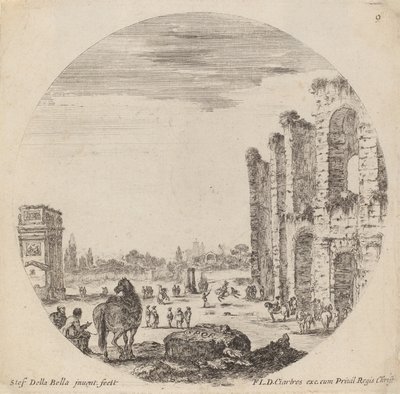 斗兽场和君士坦丁拱门，1646年。 作者 斯蒂法诺·德拉·贝拉