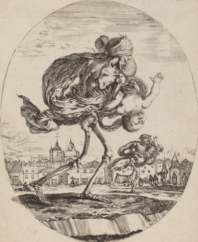 背着孩子向右走的死神，可能是1648年。 作者 斯蒂法诺·德拉·贝拉