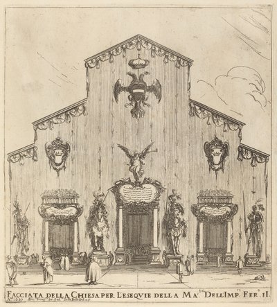 圣洛伦佐教堂的外墙，佛罗伦萨，1637年。 作者 斯蒂法诺·德拉·贝拉