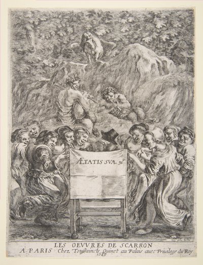 Les Oeuvres de Scarron的正装作品，1649年。 作者 斯蒂法诺·德拉·贝拉