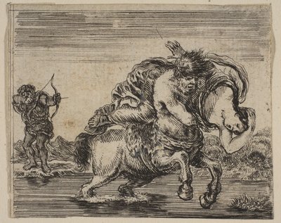 Hercules和Deianira，摘自神话游戏Jeu de la Mythologie，1644年。 作者 斯蒂法诺·德拉·贝拉