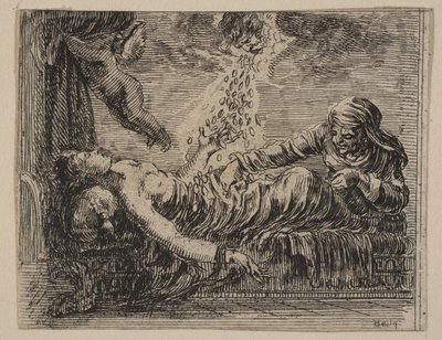 Jupiter andDanäe，摘自神话游戏《神话传说》，摄于1644年。 作者 斯蒂法诺·德拉·贝拉