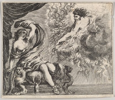 Jupiter和Semele，摘自神话游戏Jeu de la Mythologie，1644年。 作者 斯蒂法诺·德拉·贝拉