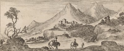 带有城堡的风景，1641年。 作者 斯蒂法诺·德拉·贝拉