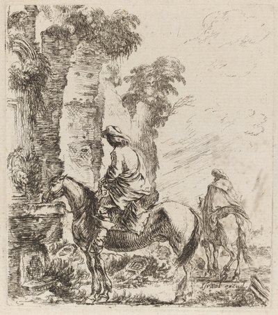 有骑手的风景，1646年。 作者 斯蒂法诺·德拉·贝拉