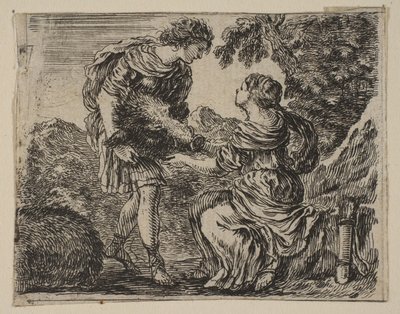 Meleager和Atalanta，摘自神话游戏Jeu de la Mythologie，1644年。 作者 斯蒂法诺·德拉·贝拉