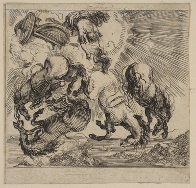 辉腾（Phaeton），摘自神话游戏《侏儒神话》（Jeu de la Mythologie），1644年。 作者 斯蒂法诺·德拉·贝拉