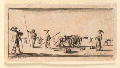 插图 10，选自 "Desseins de Queleques Conduites de Troupes, Canons, et Ataques de Villes"。 作者 斯蒂法诺·德拉·贝拉